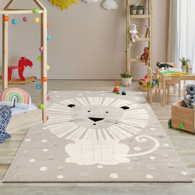 Teppich Kinderzimmer Babyzimmer Löwe Beige