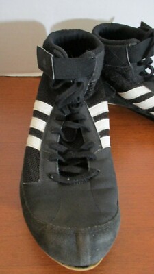 ADIDAS Black & White WRESTLING SHOES~Men display picture 2