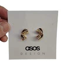 Golden Twist Drop Earrings Plated Brass Plated Fashion Jewelry