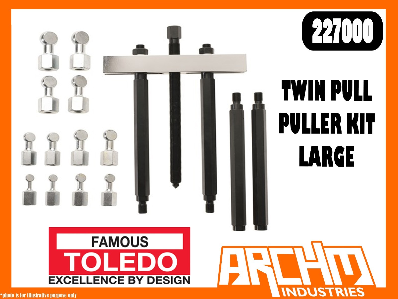 TOLEDO 227000 TWIN PULL PULLER KIT LARGE REMOVAL BLIND HOUSING