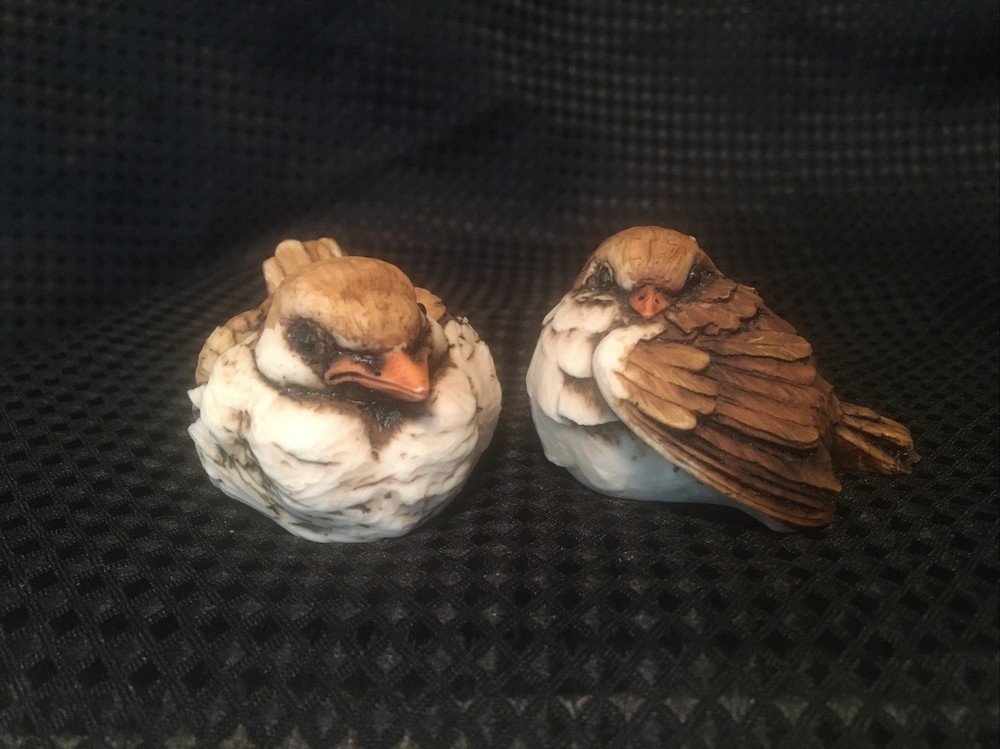 2 D. Esposito 1981 Artefice Ottanta Bird Figurines - Made In Italy