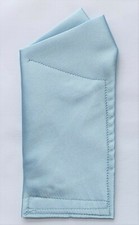 POCKET SQUARE Light Blue Satin 2 pt Wing - CUSTOM folded  sewn