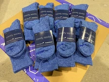 [8 Pairs] Bombas x Virgin Atlantic Blue Solid Calf Socks Large