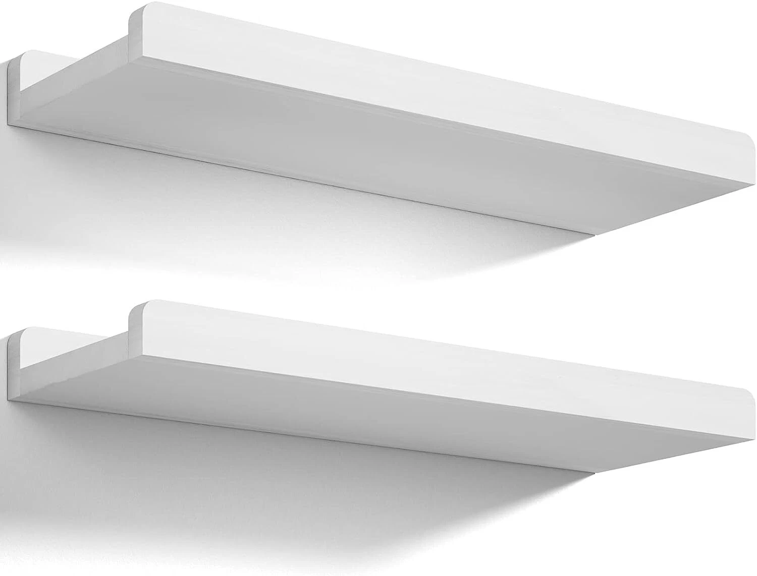 Love-KANKEI Floating Shelves Wall Mounted Set of 2, 17 Inch Rustic Wood Wall