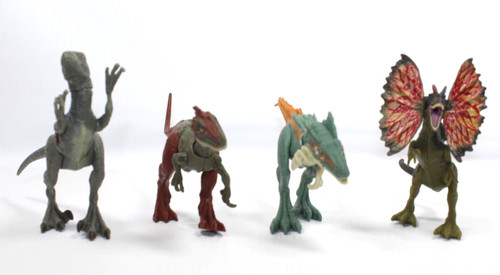 4 Jurassic Park World Dinosaur Lot Battle Damage Blue Coelurus posable