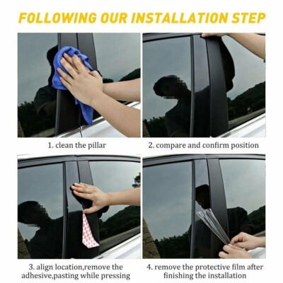 Black Left & Right Side Window Molding Door Sash Trim For 1992-1995 Honda Civic