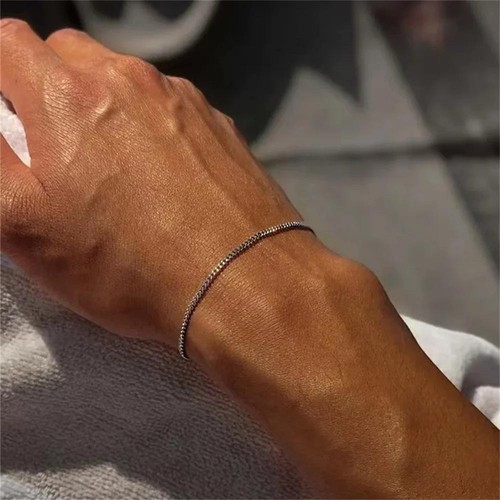 Cuban Chain Bracelet - Silver Gold Color Bangles Hip Hop Men Bracelets Jewelry - Picture 9 of 30
