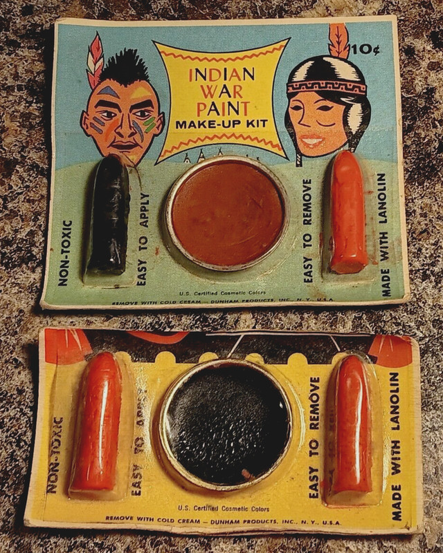 Vintage DUNHAM INDIAN WAR PAINT MAKE-UP KIT LOT Cowboy Western Toy    NO RESERVE