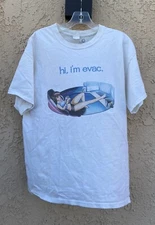 Vtg Evac Anime Girl T Shirt Sz L Hook Ups Style Skate Gamer Wear Twitter Geek