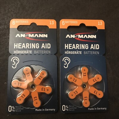 Ansmann Hörgeräte-Batterie, HEARING AID, PR48, Größe 13, 2x6 Stück = 12 NEU OVP
