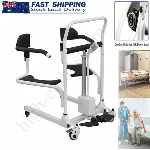 Electric Patient Lift Transfer Chair Height Adjustmen Patient Commode Wheelchair - Picture 2 of 13
