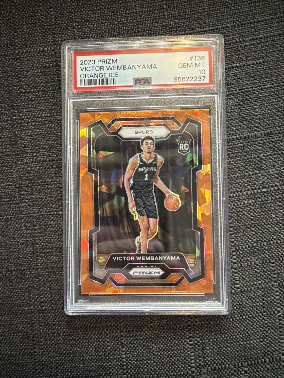 2023 Victor Wembanyama Rookie Prizm 136 Orange Ice PSA 10