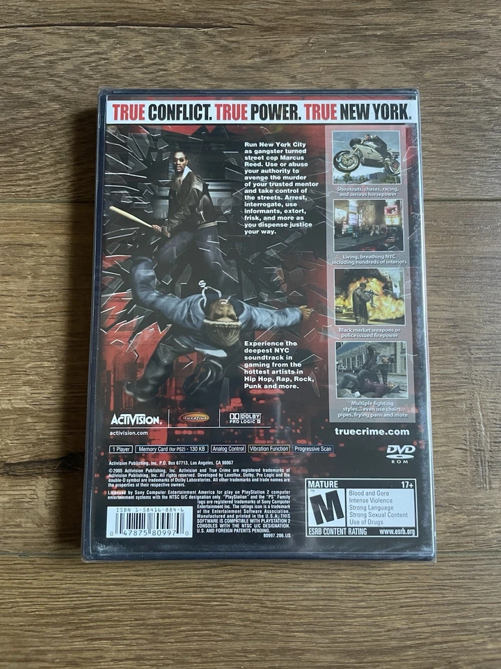 True Crime: New York City Black Label Sony PlayStation 2 PS2 Brand New Sealed - Image 2 of 4