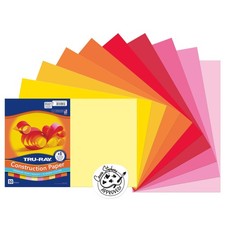 25 Sheets 12x18 76 lbs. Assorted Construction Paper for Arts Crafts Projects