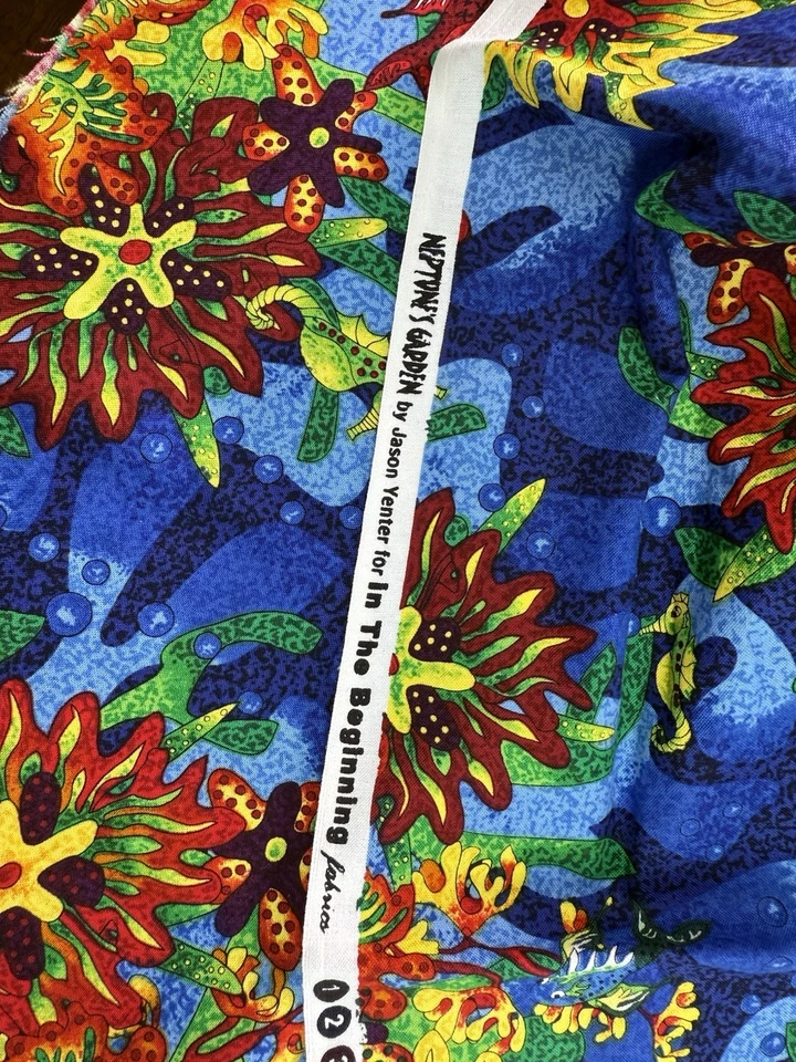 Neptune's Garden Jason Yenter Cotton Fabric In The Beginning Underwater 44x 1 Yd - Image 3 of 3