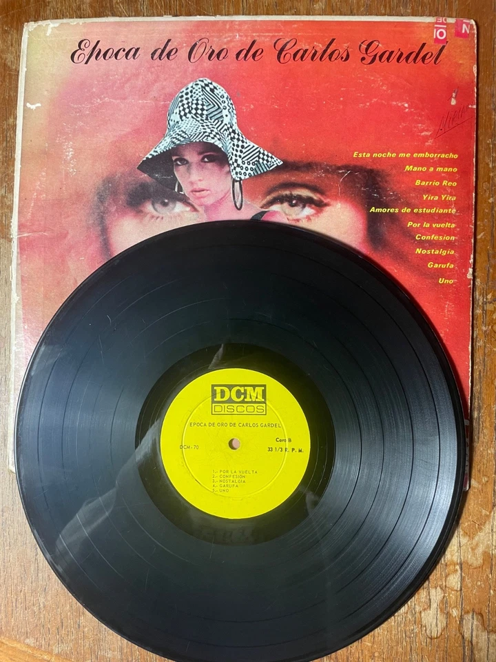 RARE Carlos Gardel – Epoca de Oro de Carlos Gardel LP Vinyl Latin - Imagem 4 de 4