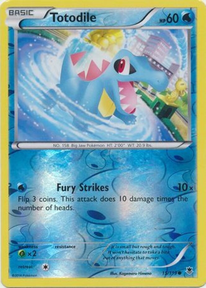 Totodile - 15/119 - Common - Reverse Holo NM, English Pokemon Phantom Forces