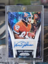 2024 PANINI PRIZM VANCE JOHNSON FLASHBACK AUTO NAVY CAMO /25 DENVER BRONCOS