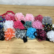 Lot Of 18 Assorted Girl Hair Bows Ribbon Clip