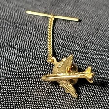 Vintage Boeing 747 Airplane Jet Tie Tack Pin Gold Tone Aircraft Aviation