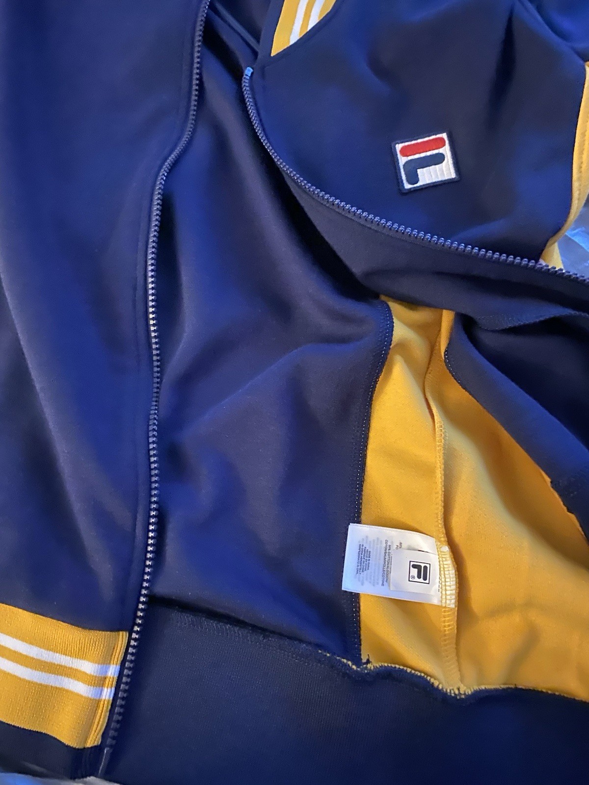 Fila Giacca Uomo Track Blu Navy e Oro