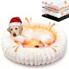 Best Self Warming Pet Bed Donut Dog Bed for Large Dogs - with Removable Cover