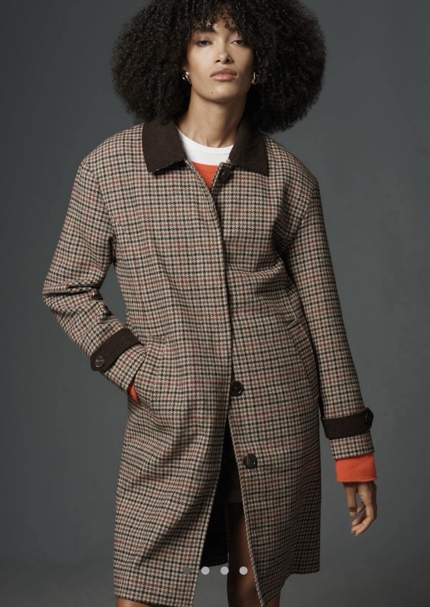 NVLT Houndstooth Barn Coat Jacket Brown Corduroy Size XXS