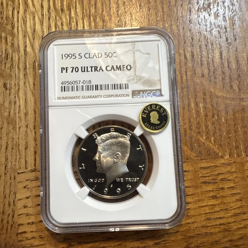 1995-S CLAD Proof Kennedy Half Dollar 50C NGC  PF70 Ultra Cameo ECC CERTIFIED 