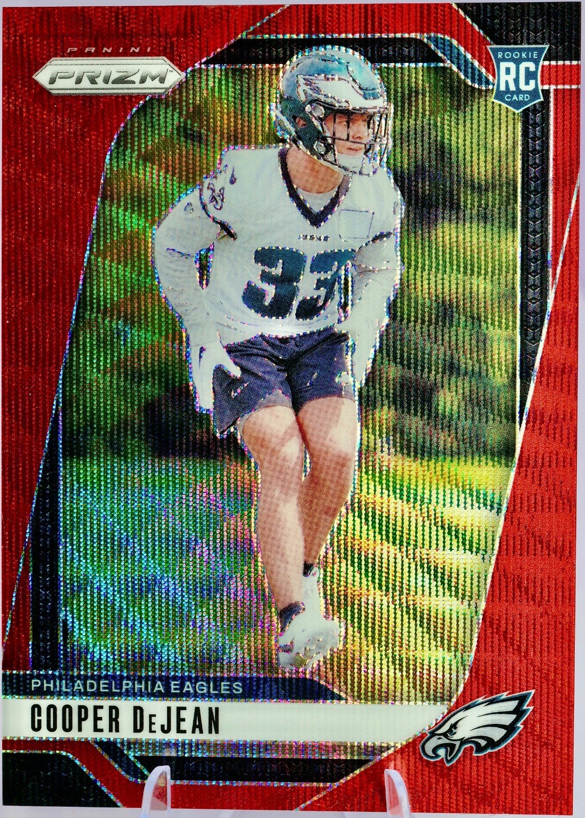 2024 Prizm COOPER DEJEAN RC Red Wave Prizm /149 Rookie #321 Eagles