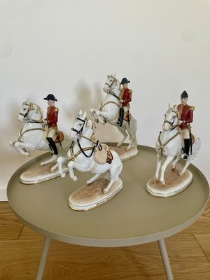 Augarten Wien Porzellan   Spanische Hofreitschule   4 Figuren Set   Top Zustand