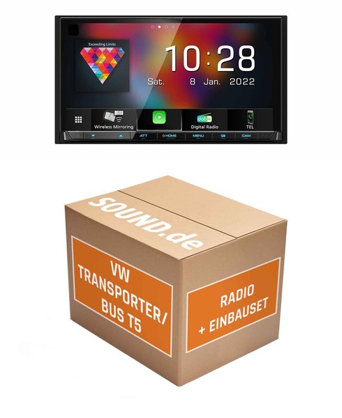 Autoradio Einbaupaket Kenwood DMX8021DABS Passend FüR VW T5 + RüCkfahrkamera Lin-image