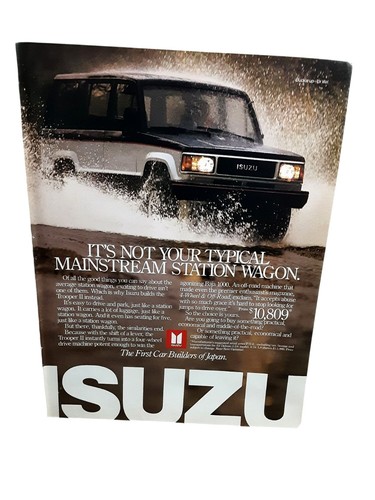 1987 Vintage Isuzu Trooper 4WD SUV Print Ad Off Road Action