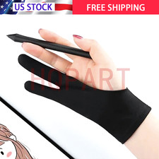1x Two Finger Anti-fouling Glove Drawing Pen Graphic Tablet Pad For Artist Black