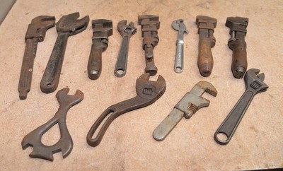 12 antique small bicycle wrench Speednut, Coes, Diamond & more tool lot