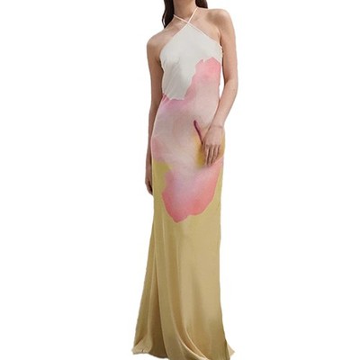 Spring Summer New Fashionable Elegant Sexy Dominatrix Style Slim Printed Dress