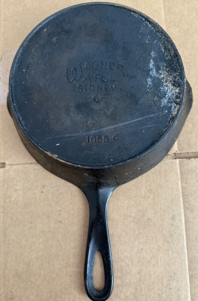 Vintage Wagner Ware Sidney 0 No 5 1055 Cast Iron Skillet 8” Double