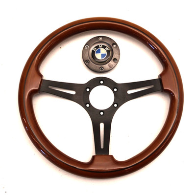 BMW E24 E28 E30 E32 E34 86-92 Wood Steering Wheel & Hub Adapter Set Kit 350mm