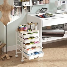 Rolling Cart, Storage Cart with 4 Universal Wheels Metal Frame for Home