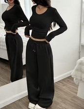 Ladies Wide leg Sweat Pants/ Joggers