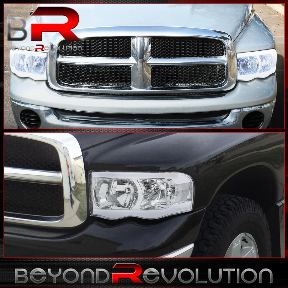Para Ram 1500 2002-2005 LED DRL Lámpara Cabeza Luz Actualización Izquierda+Derecha Carcasa Cromada Foto 2 de 4