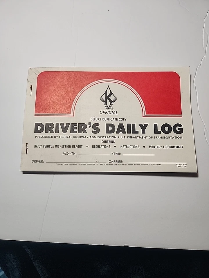 JJ Keller Driver's Daily Log Book w/Detailed Deluxe Duplicate Copy 1982 Lot Of 6 - Image 2 of 4