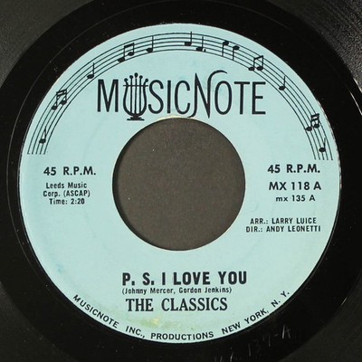 CLASSICS: p.s. i love you MUSICNOTE 7'' Single 45 RPM