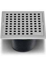 QM Square Shower Drain, Grate Made of Stainless Steel Marine 316 ,  Mira Line,4"