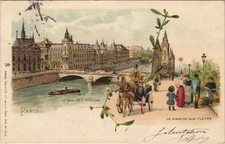 Old postcard Paris 5th - Le Marché Aux Fleurs (52508)
