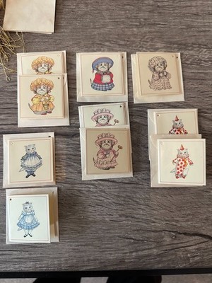 Vintage Merrimack Muffles Dog and Kitty Cucumber Cat Gift Note Cards