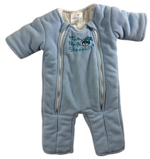 BABY MERLIN MAGIC SLEEPSUIT Small 3 6mo blue microfleece swaddle transition
