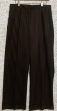 VTG Norton McNaughton 14 Women's Pants Slacks Trousers Brown Wide Leg Striped