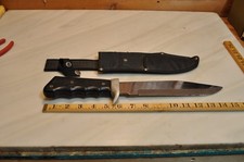 Large Bowie Type Fixed Blade Knife, Blade China, With Blk Nylon sheath, see pic