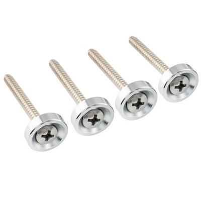 Musiclily Pro 4Pcs Chrome 15mm Steel Neck Joint Bushing Ferrules For Guitar Bass