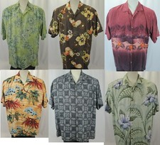 TOMMY BAHAMA HAWAIIAN PRINT POKER SHIRT SILK SIZE XL VGC YOUR CHOICE 
